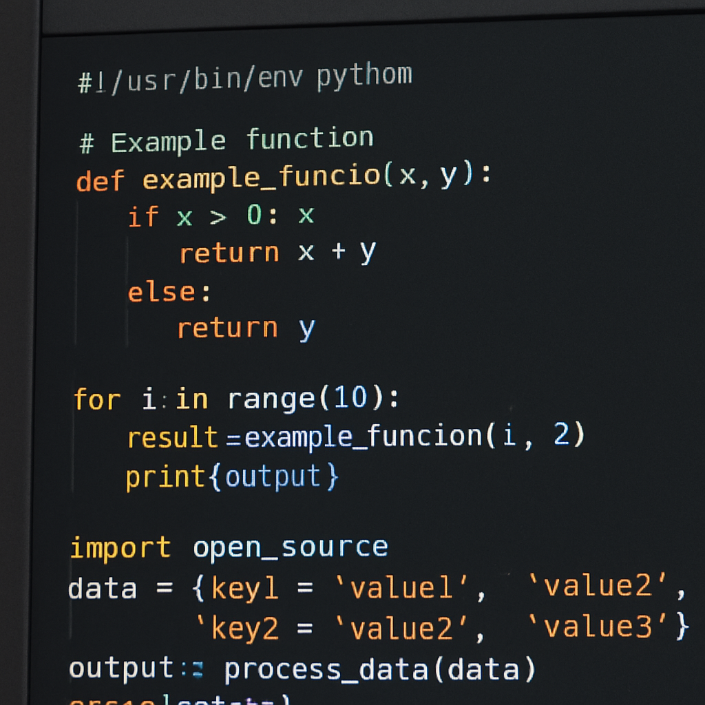 open source code on screen
