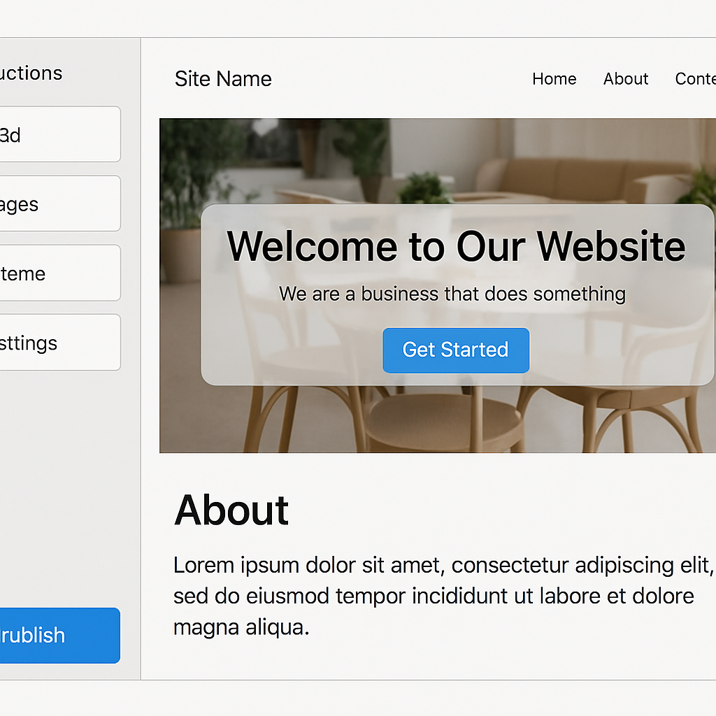 website builder interface