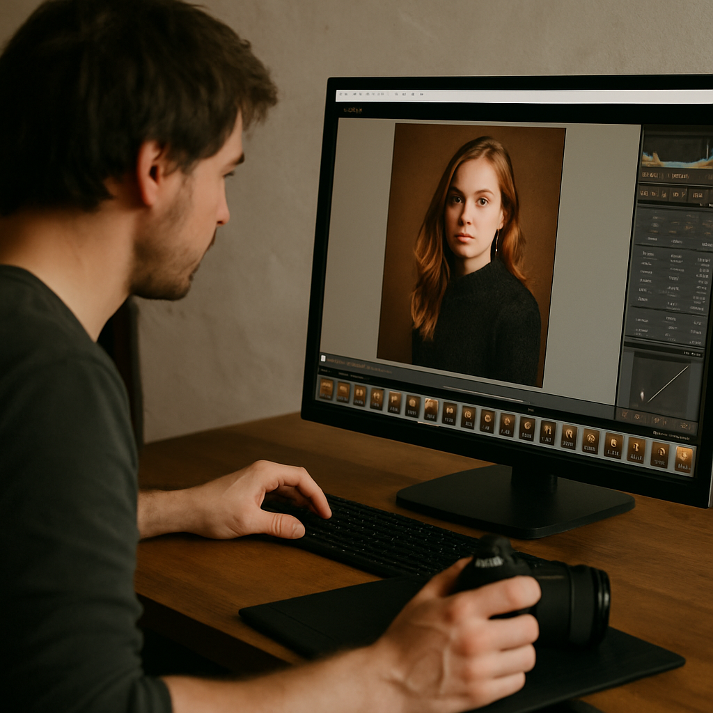 photographer editing photos
