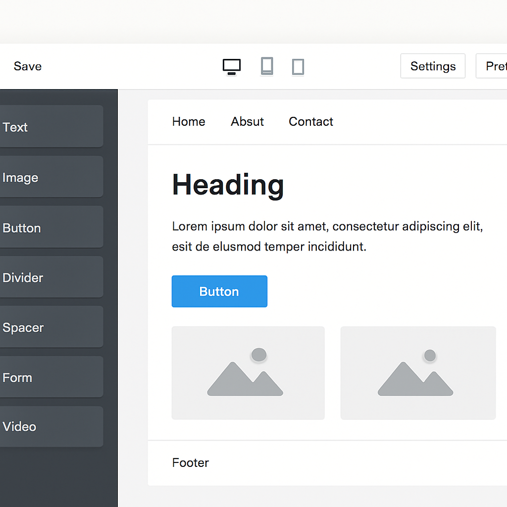Visual website builder interface